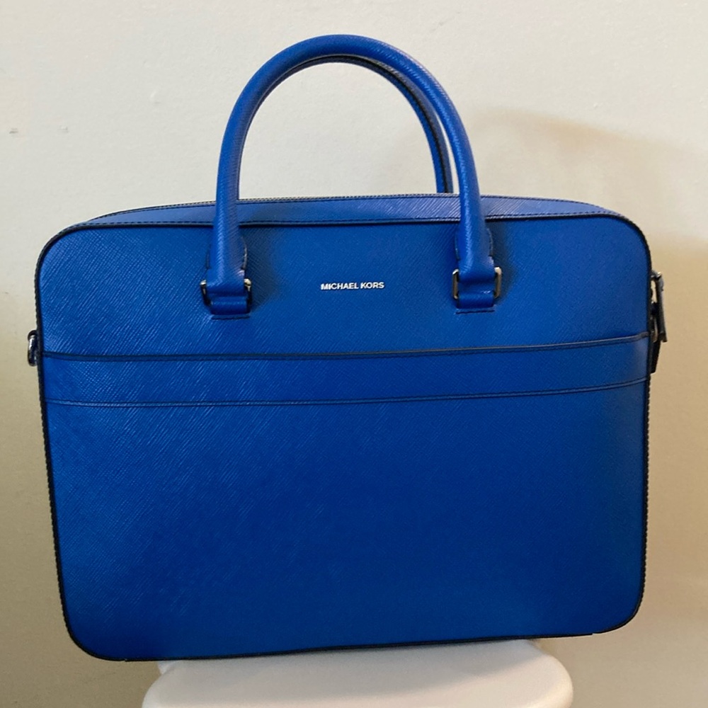 Michael Kors Blue Leather Briefcase BNWT